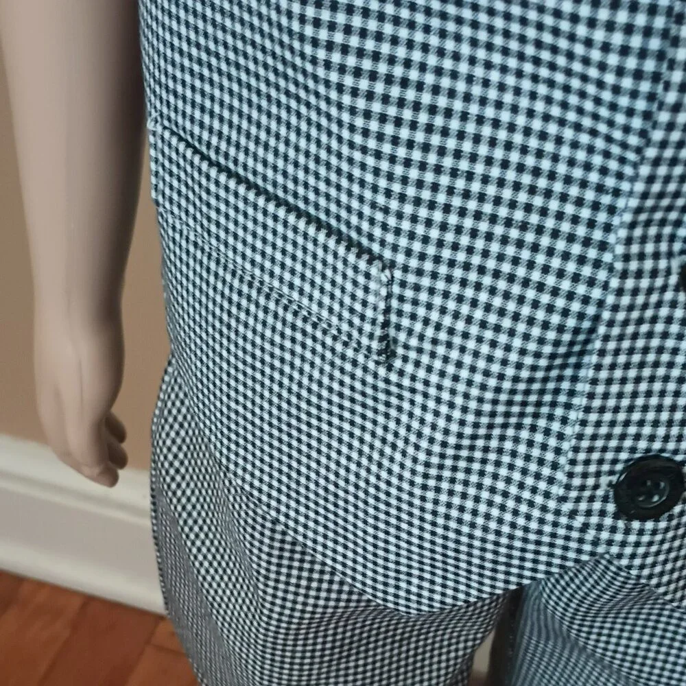 Boys Gingham Vest & Pants Set 4 Gray Lightweight Suit by Gino Lussari
